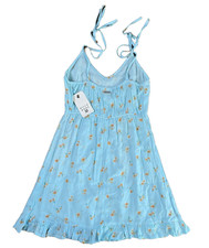 Billabong S Small Heart Breaker Strappy Dress Light Blue Floral Ruffle S/8