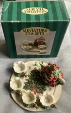 Miniature Tiny Tea Party Set Christmas Tree C&F Enterprises 7 pc Teapot & 4 Cups