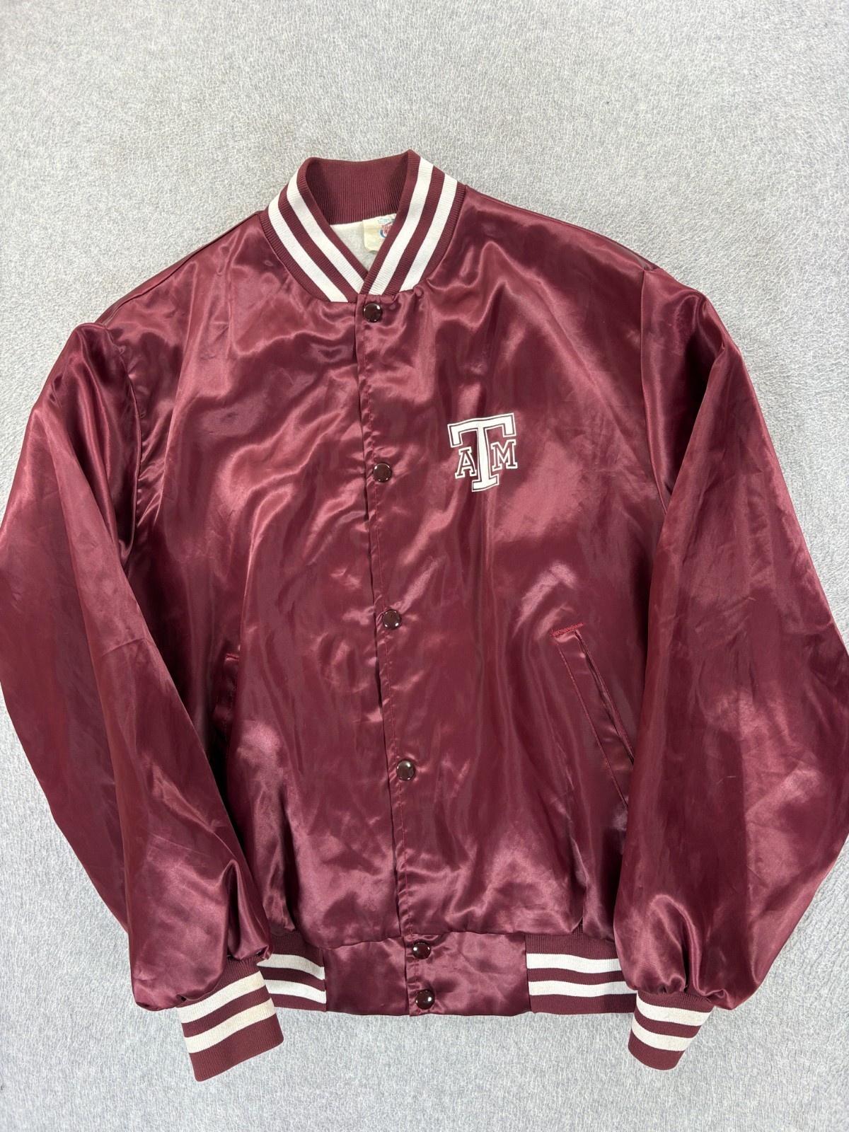 Texas A&M Aggies Vintage 90's Satin Campus Jacket (Men's Large) Maroon