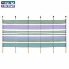 Beach Windbreak 4-10 Pole Privacy Screen Camping Caravan Garden Wind Break UK