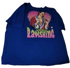 🔥 Vintage Ravishing Rick Rude Simply Ravishing Shirt WWE Blue Mens 3XL 31x27