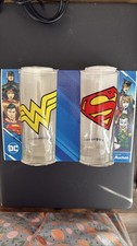 DC Comics Glassware Set 2-Pack Superman Wonder Woman Glasses
