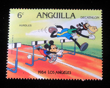 Anguilla Stamp Scott 564 Disney Los Angeles 6c Decathlon Hurdle 1984 Mint MVLH