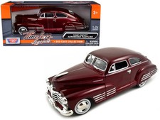 1948 Chevrolet Aerosedan Fleetline Dark Red Metallic 1/24 Diecast Model Car by M
