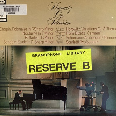 Vladimir Horowitz - Horowitz On Television - Used Vinyl LP Record - CBS 72720
