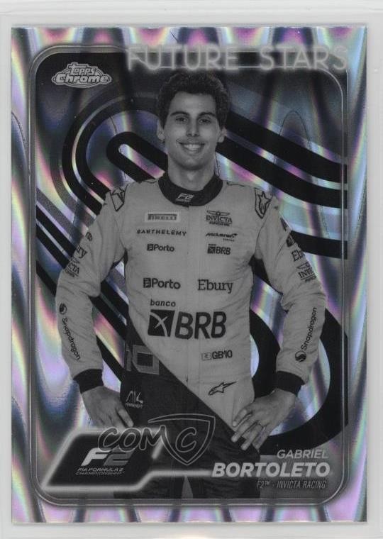 2024 Chrome Formula 1 Black & White RayWave Refractor Gabriel Bortoleto #28 10w9