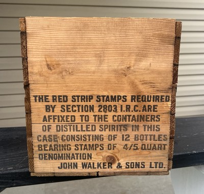 Vintage Johnnie Walker Red Label Scotch Whisky Whiskey Wood Crate