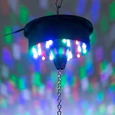 Black 18 LED Lights Rotating Heavy Duty Motor Hanging Mirror Disco Ball Party