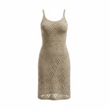 NWT Splendid Collection S Tan Crochet Lined Strappy Mini Dress Beachy Boho Sexy