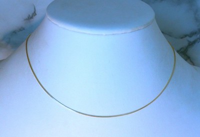 Goldfarbene quadratische Schlangenkette Sterlingsilber 16 Zoll