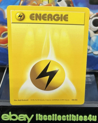 Lightning Energie Base Set #100/102 Common GERMAN Pokemon Card WotC NEVER PLAYED