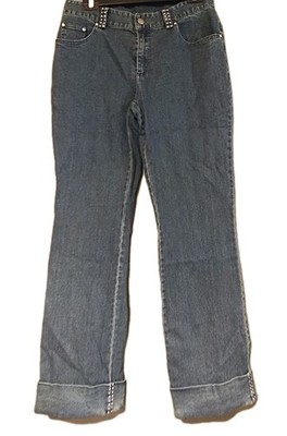 Selene Sport Women's Cuffed Wide Leg Jeans, Size 6