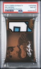 2014 TOPPS DYNASTY AUTO PATCH #APWM6 WIL MYERS 07/10 PSA 8 AUTO