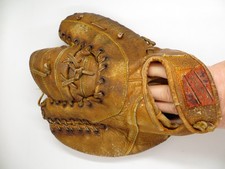 Vintage Olympic First Base Mitt Baseball Glove Japan Custom Crafted Rawhide