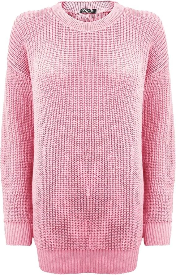 Damas Mujeres Suéter Tejido Top Manga Larga Talla Grande Grueso Tejido Suelto Jersey