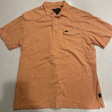 Howler Bros Polo Shirt Men L Orange Heather Pearl Snap Ranchero Western Cowboy