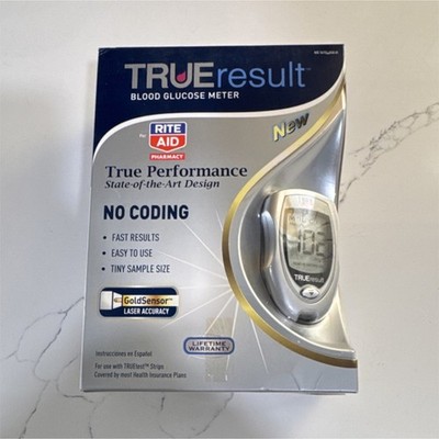 TRUEresult No Coding Digital Blood Glucose Monitor Meter, Silver (TRUEresult)