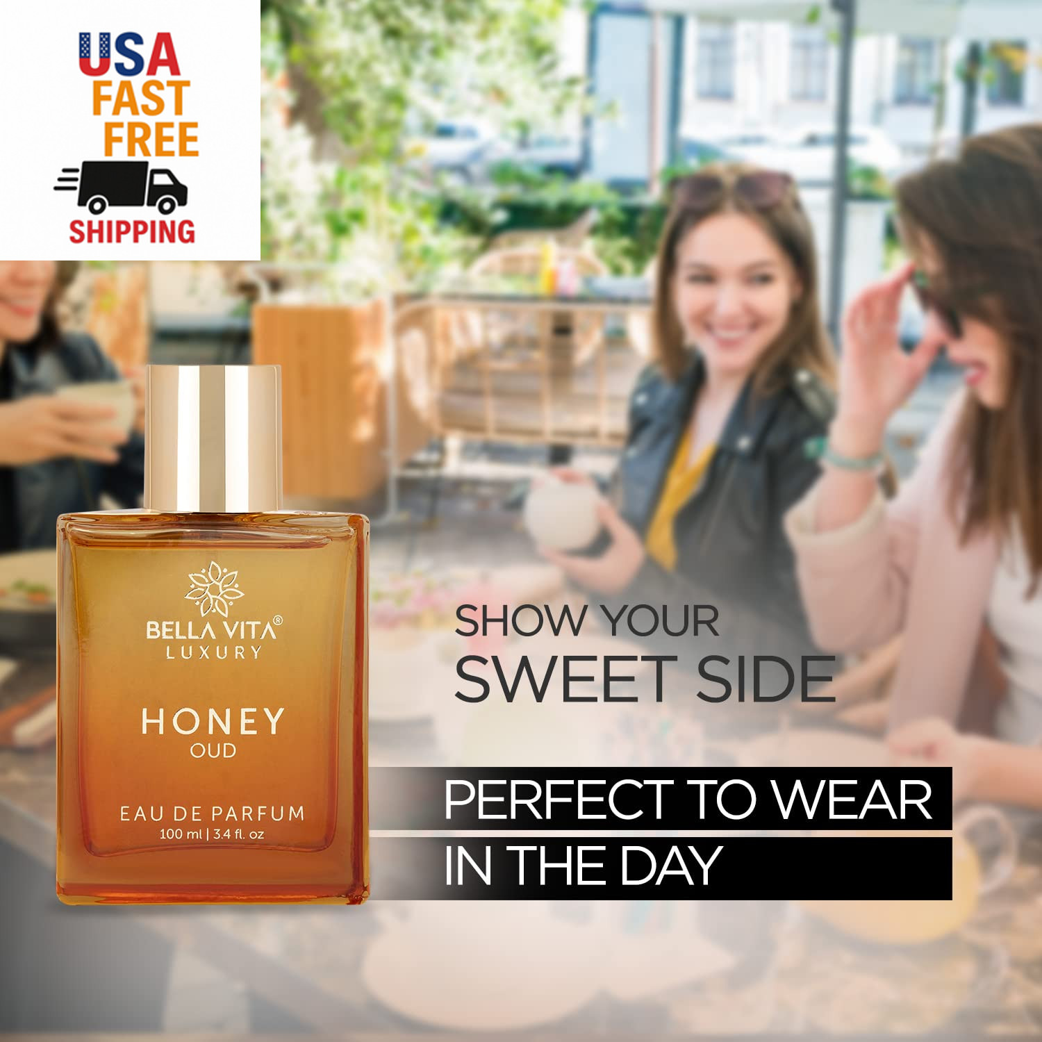 Bellavita Luxury Honey Oud Eau De Parfum (3.4 Fl. Oz.) | Patchouli, Vanilla, Ber