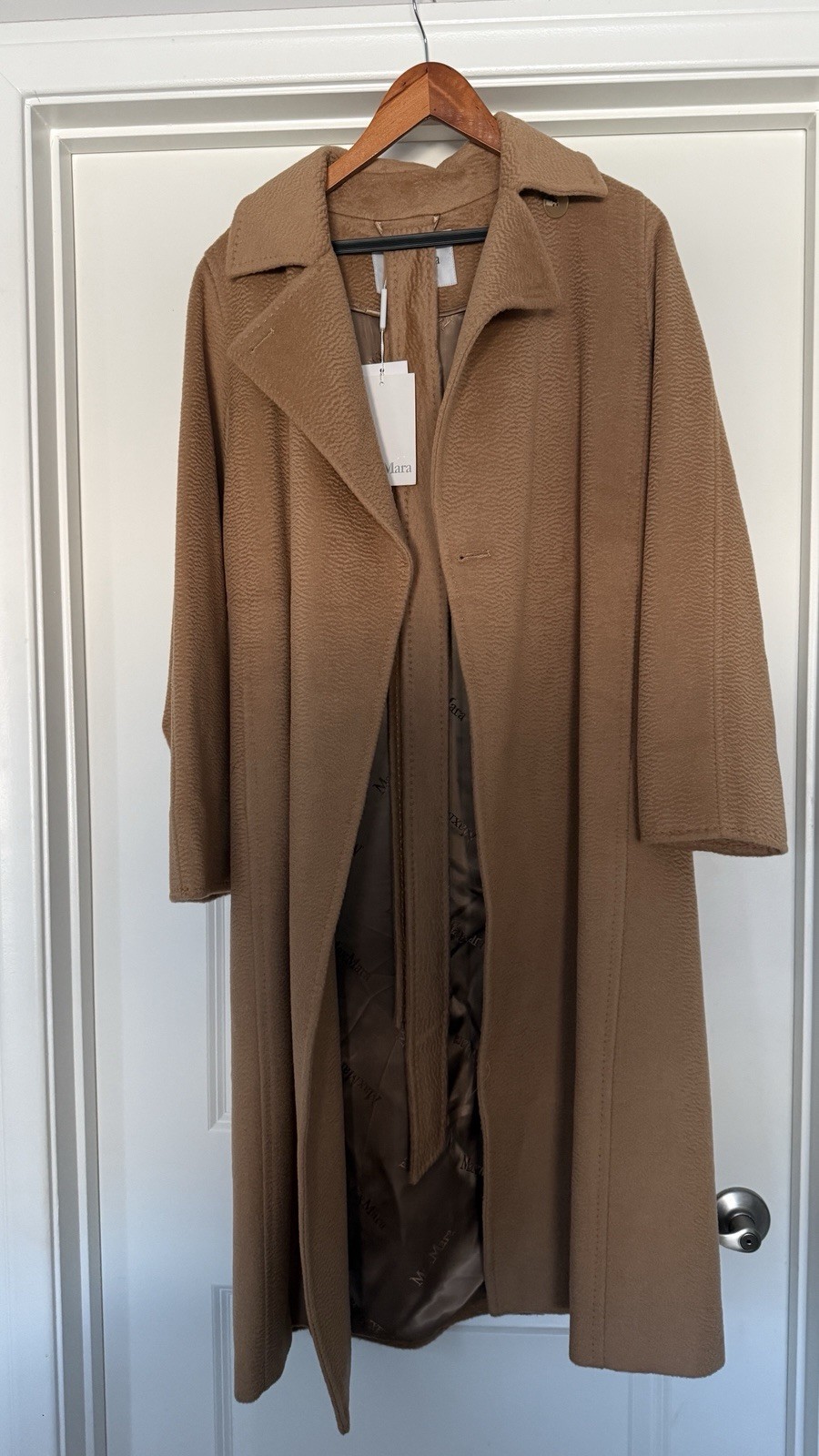 Max Mara Manuela Icon Belted Camel Hair Coat Size 6