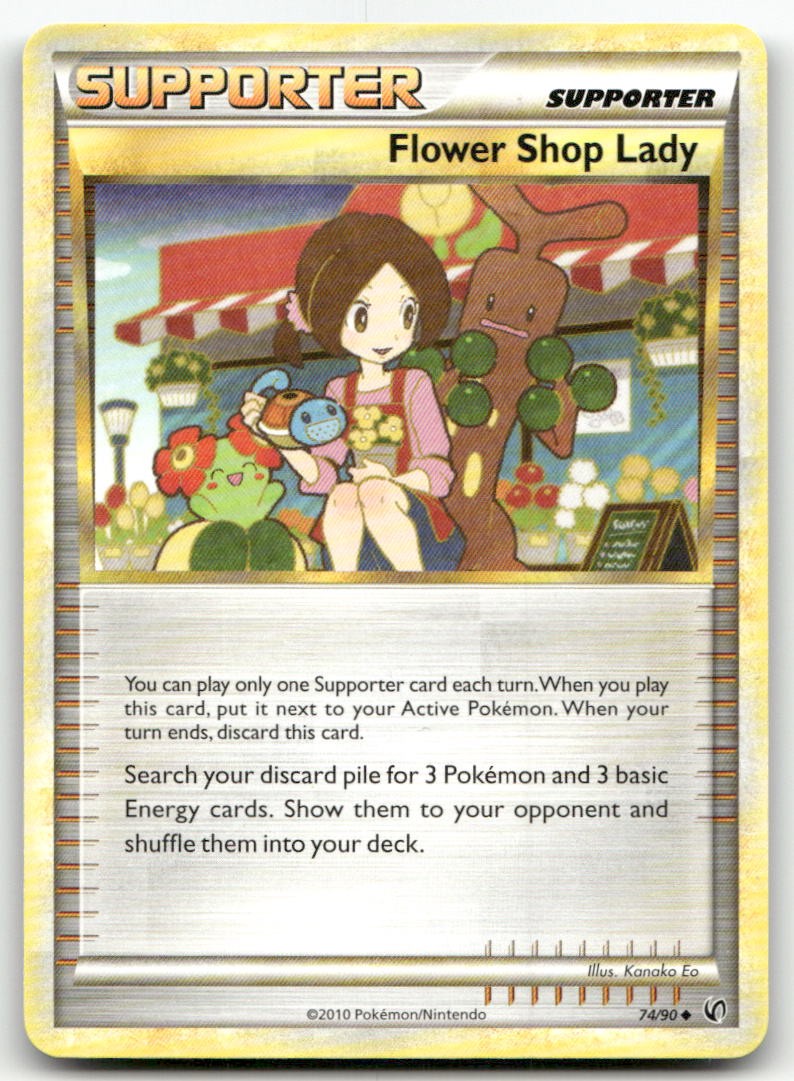 Flower Shop Lady #74/90 (LP) Undaunted UD Pokemon