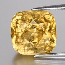💎 9.26ct 11x11mm Cushion Natural Yellow Grossular Garnet - Africa Gemstone