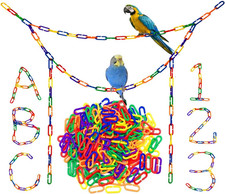 200Pcs Rainbow C-Clips Plastic Chain Links for Birds Small Pets Non-Toxic Sa
