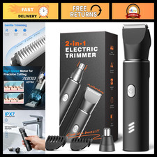 Waterproof Body Hair Trimmer for Men, Rechargeable Electric Razor, Groin  Chest