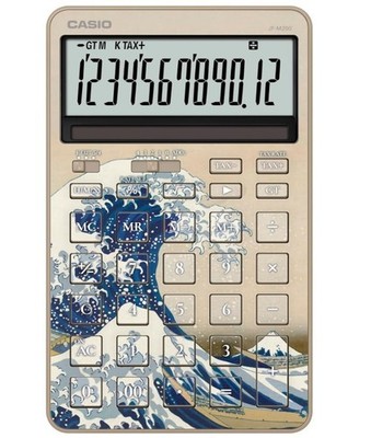 Casio Design Calculator, Just Type, Stylish, Katsushika Hokusai Design Big Wave