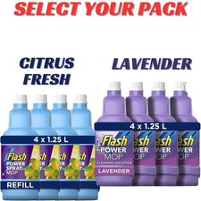 Flash Speed Mop Refills Power Cleaning Solution 4x 1.25L Multi Surface Fresh