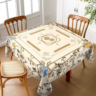 Oudain Chinoiserie Mahjong Tablecloth Florals Card Table Cloth 55x 55 Inch Squar