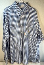 Rasco FR Shirt Men's 4XL Long Flame Resistant Button Up Blue Plaid CAT2