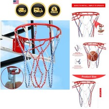 Basketball Net Heavy Duty Replacement,Carbon Steel Chain Basketball net, Anti...