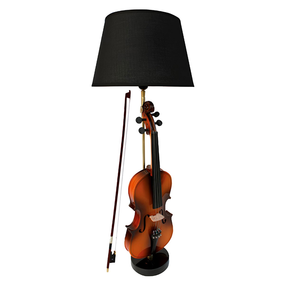 Lampe violon véritable 90 cm grand luminaire vintage en bois marron