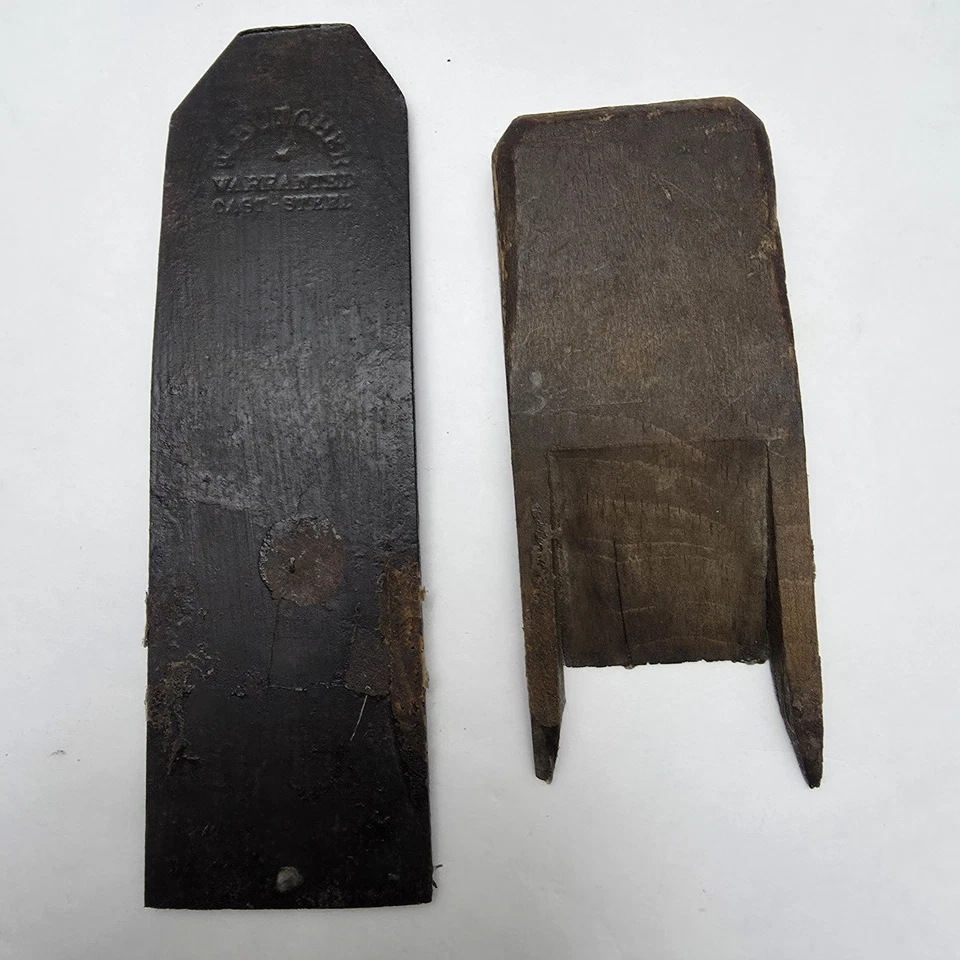 Antiguo J.D. Avión de mano largo de madera con J.W. Carnicero hoja de acero fundido granja pintada Foto 3 de 4