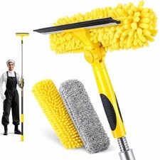 36FT Telescopic Window Squeegee Kit - No-Ladder Cleaner for High Windows, Solar