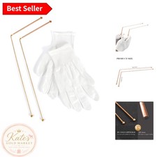 Golden Copper Dowsing Rods - 2PCS Divining Kit with Gloves for Treasure Hunting