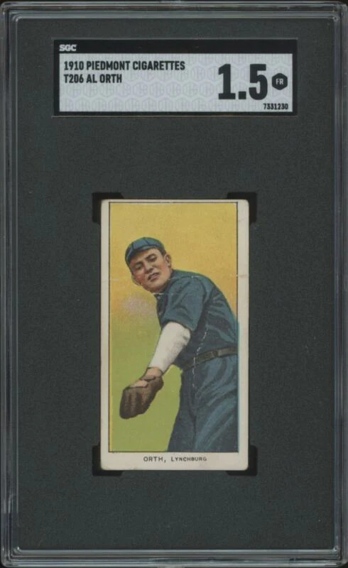 1909 T206 AL ORTH NNO FAIR SL PIEDMONT 350 SGC 1.5 BASEBALL LYNCHBURG SHOEMAKERS