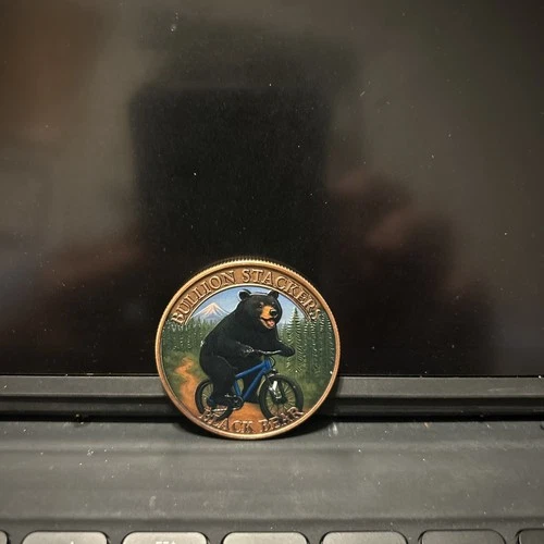 1oz Copper .999 Bullion Stackers Black Bear #3 Round Mintage 5,000