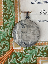 MEDAGLIA ARGENTO E DIPLOMA CONSORZIO ANTITUBERCOLARE VIRIBUS UNITIS NOVARA