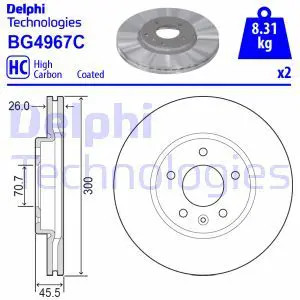 Delphi Disque De Frein Bg4967c Opel;Vauxhall - Image 4