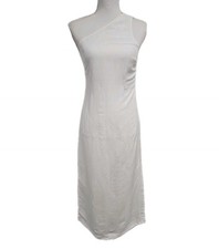 Madewell One Shoulder Midi Dress Lighthouse Linen Blend Off Whtie Size 00 