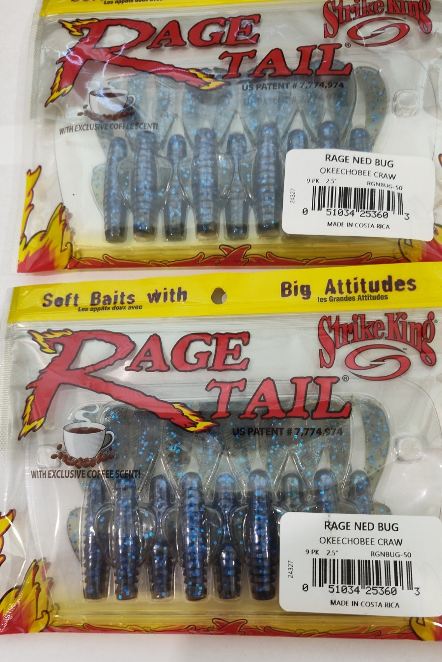 5 pkg Strike King Rage Ned Bug 2.5" Ned Rig Okeechobee Craw Creature Bass Bait - Image 2