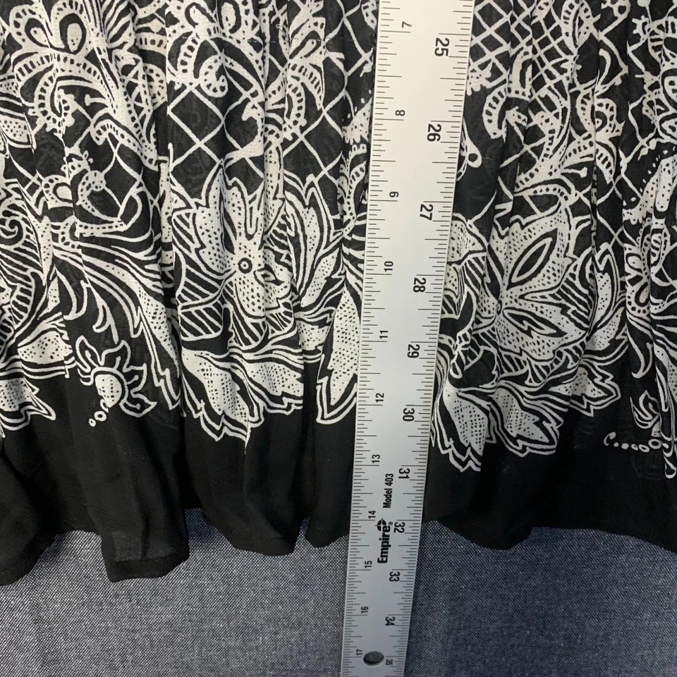 Top túnica para mujer Maggie Barnes talla 4X 32/32W plus negro blanco estampado damasco Foto 4 de 4