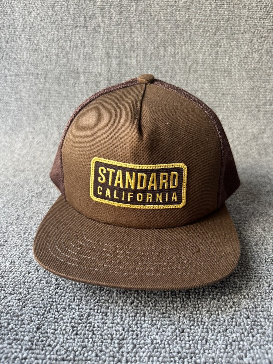 STANDARD CALIFORNIA Trucker Cap Flat Brim Snapback Brown One Size