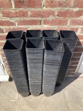 50 2 litre Plant Pots Square Black Plastic Strong Hydroponic Nursery 14cm Pot