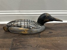 Vintage 1984 Hand Carved & painted wood Loon. Artist signed & dated