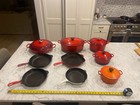 Large Le Creuset Cast Iron Skillet Fry Pan ~11” Red Enamel – Made in France — photo 9