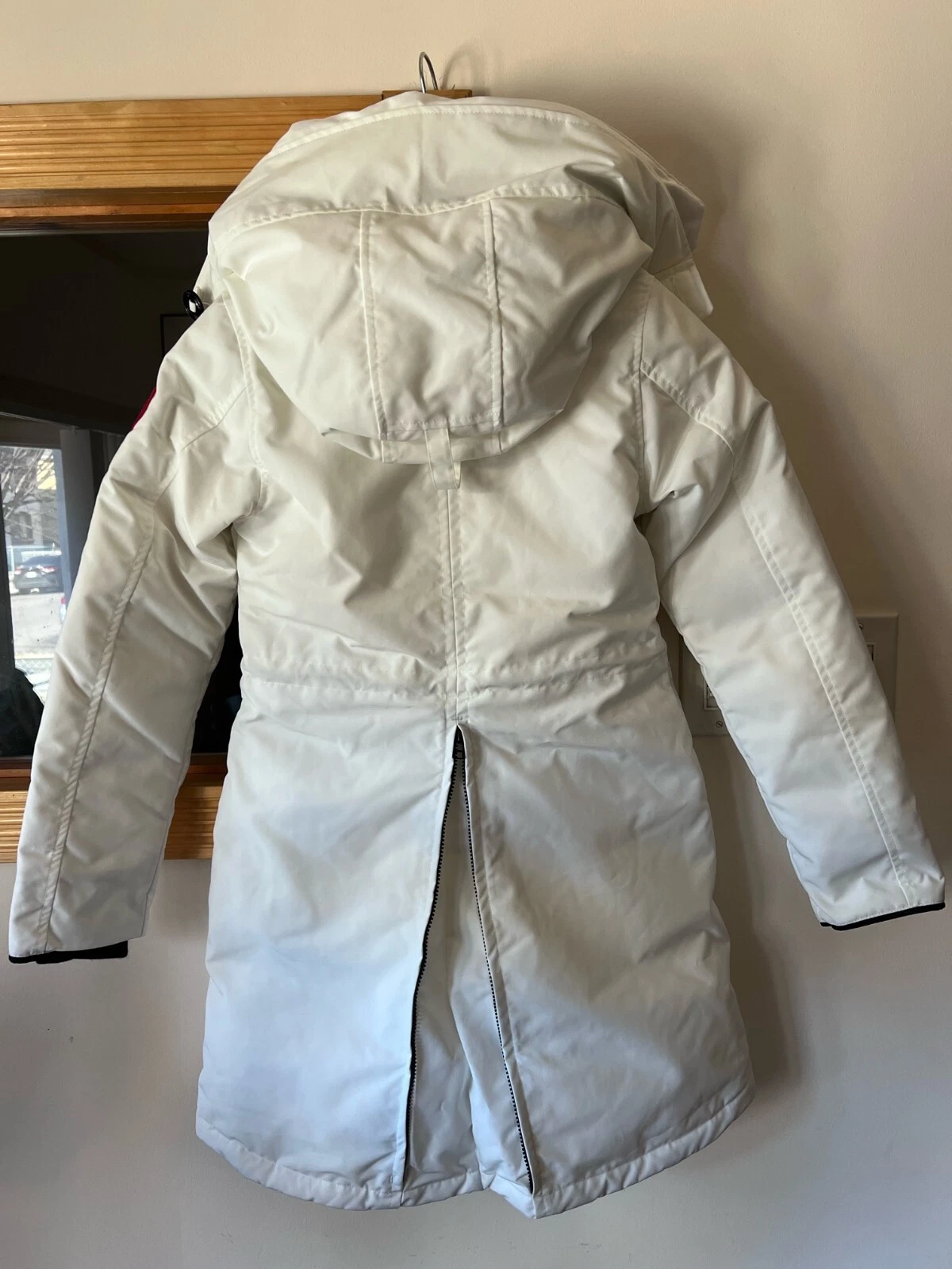 Cappuccio originale nuovo con etichette Canada Goose Rossclair Parka Heritage bianco XS