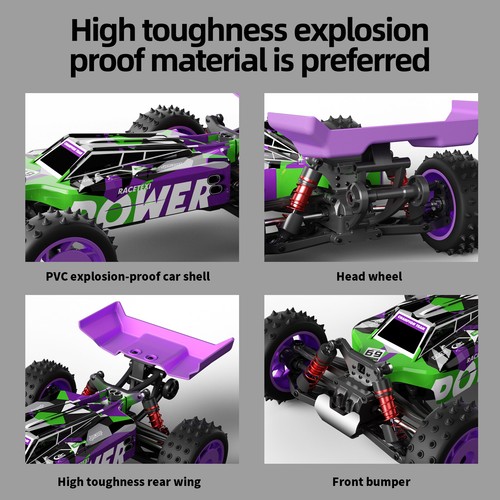 1:16 4WD RC Car Remote Control High Speed 70KM/H Brushless Monster Truck for Kid - Picture 6 of 21