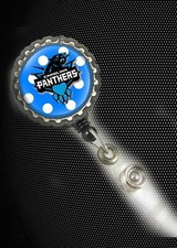 Carolina Panthers work Badge Retractable Reel ID Holder nurse Dr cna pediatrics